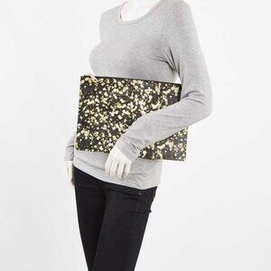 Givenchy Green/Black Floral-Print Coated Canvas Clutch Bag